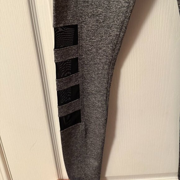 ⭐️ $5, spend over $20 - Forever 21 Sheer Mesh Inset Ribbed Leggings in Dark Grey - Picture 6 of 10